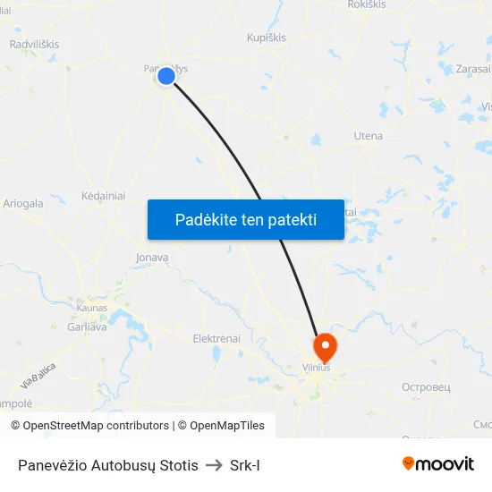 Panevėžio Autobusų Stotis to Srk-I map