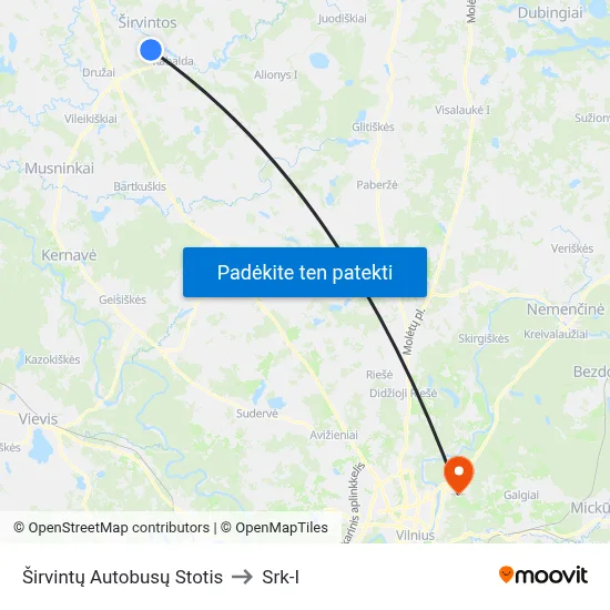 Širvintų Autobusų Stotis to Srk-I map