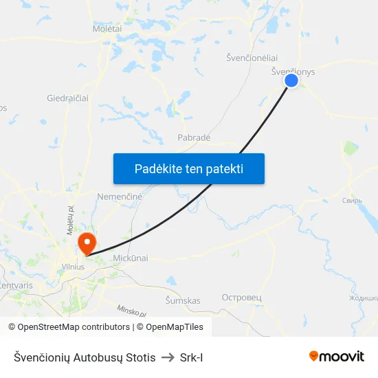 Švenčionių Autobusų Stotis to Srk-I map
