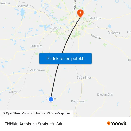 Eišiškių Autobusų Stotis to Srk-I map