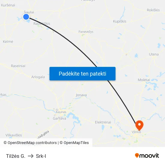 Tilžės G. to Srk-I map