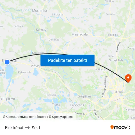 Elektrėnai to Srk-I map