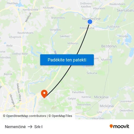 Nemenčinė to Srk-I map
