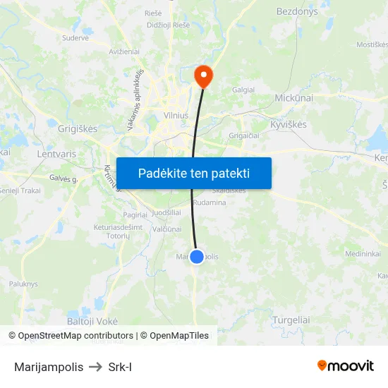 Marijampolis to Srk-I map