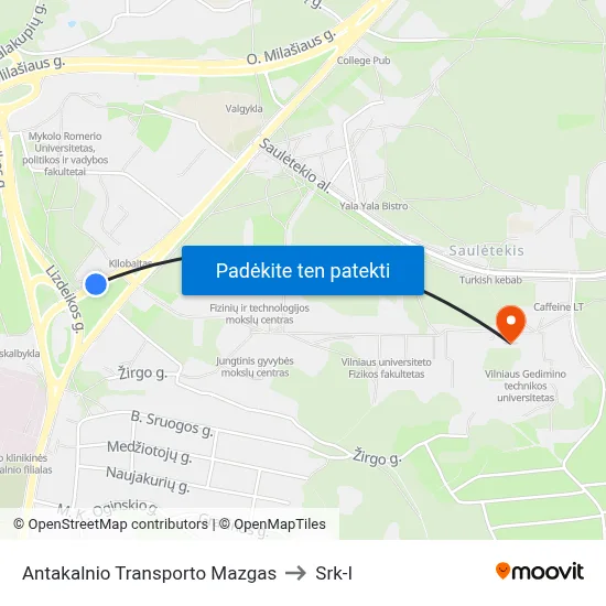 Antakalnio Transporto Mazgas to Srk-I map
