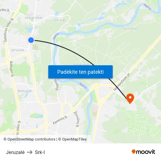 Jeruzalė to Srk-I map