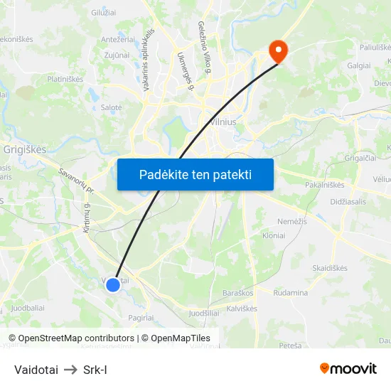 Vaidotai to Srk-I map