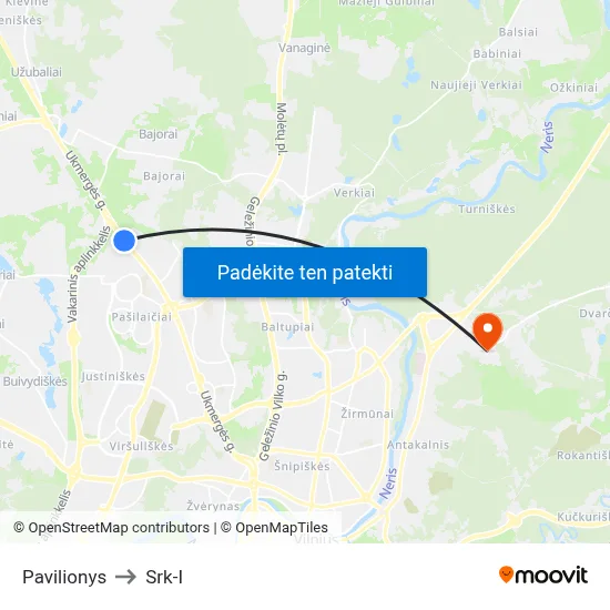 Pavilionys to Srk-I map