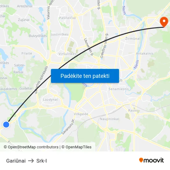Gariūnai to Srk-I map