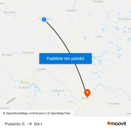 Pušaloto G. to Srk-I map