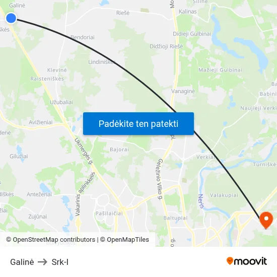 Galinė to Srk-I map