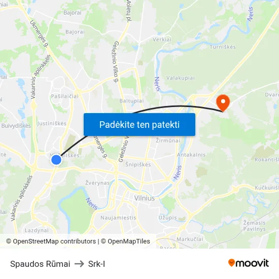 Spaudos Rūmai to Srk-I map