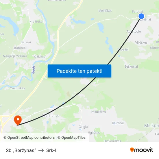 Sb „Beržynas“ to Srk-I map