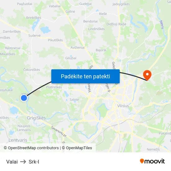 Valai to Srk-I map