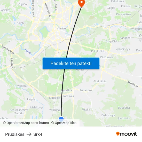 Prūdiškės to Srk-I map
