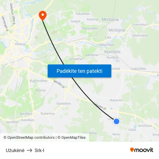 Užukėnė to Srk-I map