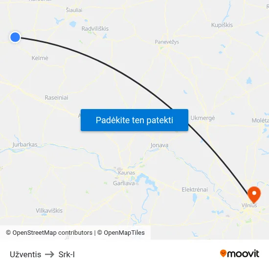 Užventis to Srk-I map