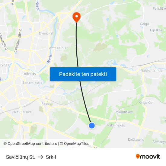 Savičiūnų St. to Srk-I map