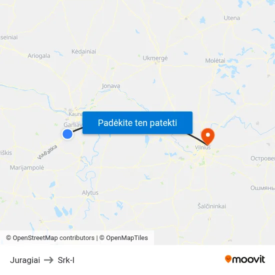 Juragiai to Srk-I map