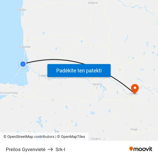 Preilos Gyvenvietė to Srk-I map