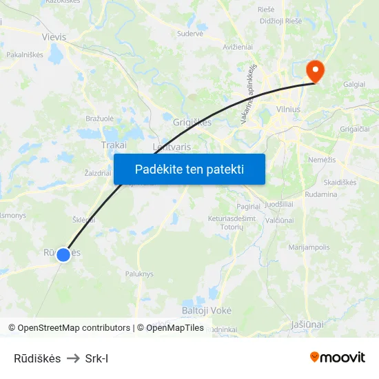 Rūdiškės to Srk-I map