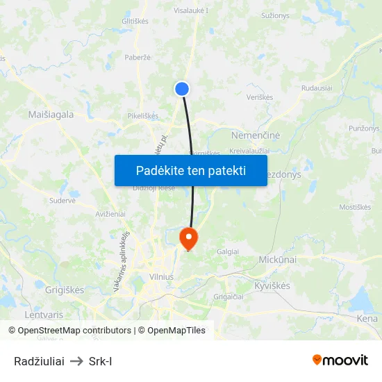 Radžiuliai to Srk-I map