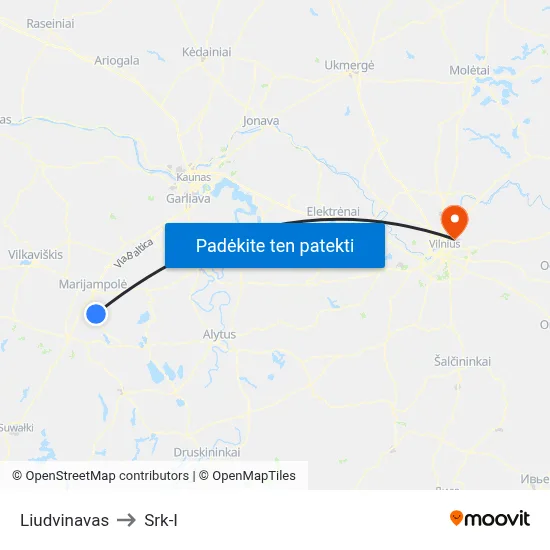 Liudvinavas to Srk-I map
