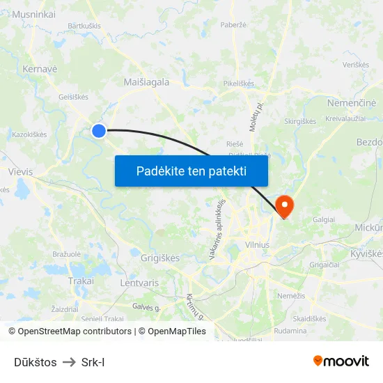 Dūkštos to Srk-I map