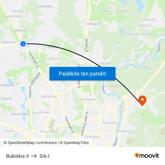 Bukiškis II to Srk-I map