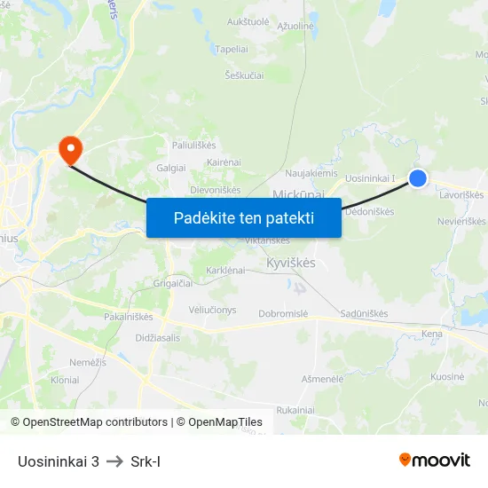 Uosininkai 3 to Srk-I map