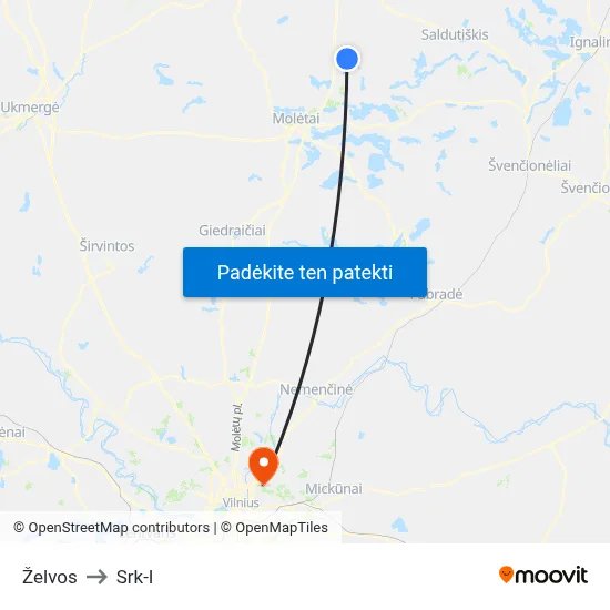 Želvos to Srk-I map