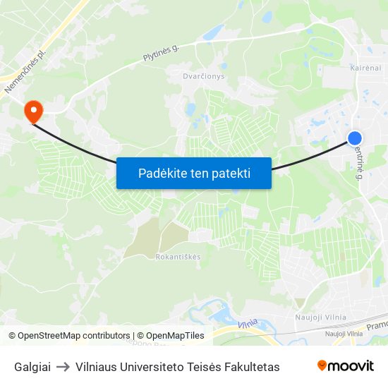 Galgiai to Vilniaus Universiteto Teisės Fakultetas map