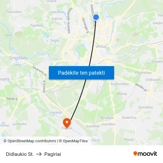 Didlaukio St. to Pagiriai map