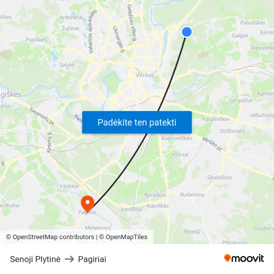 Senoji Plytinė to Pagiriai map