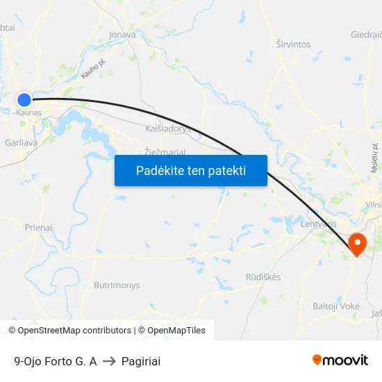 9-Ojo Forto G. A to Pagiriai map