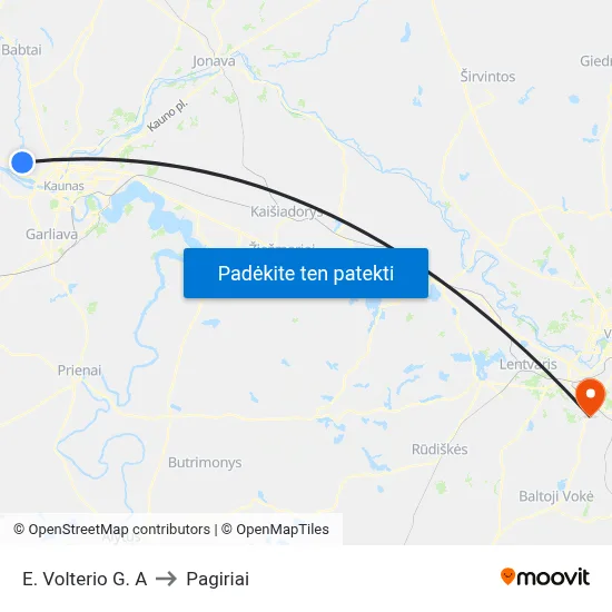 E. Volterio G. A to Pagiriai map