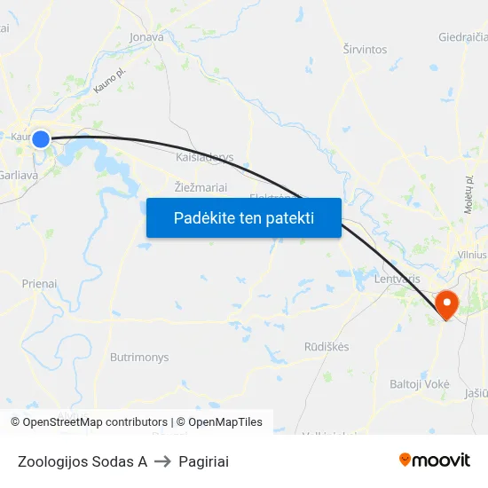 Zoologijos Sodas A to Pagiriai map