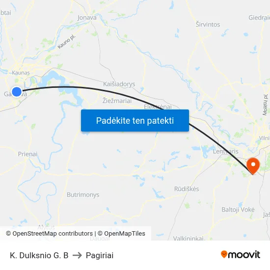 K. Dulksnio G. B to Pagiriai map