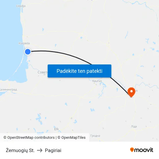 Žemuogių St. to Pagiriai map