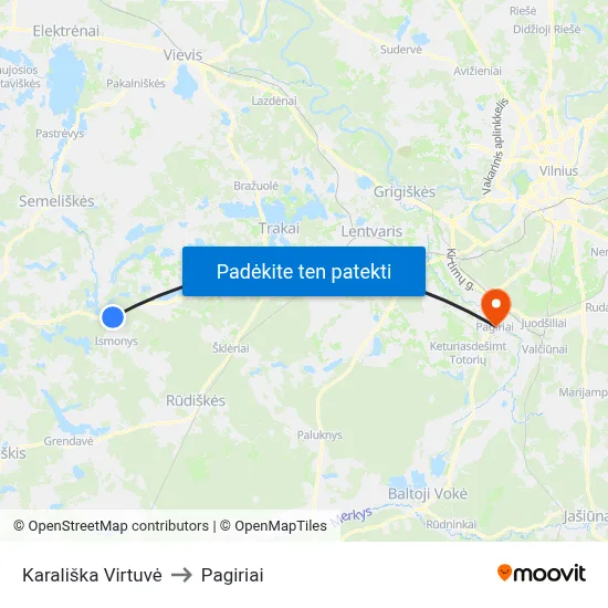 Karališka Virtuvė to Pagiriai map
