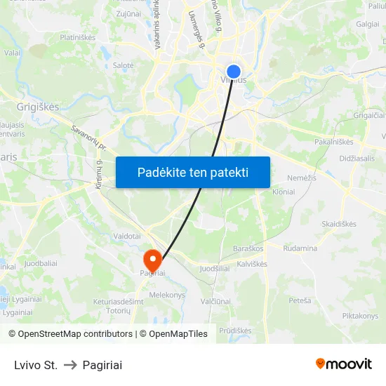 Lvivo St. to Pagiriai map