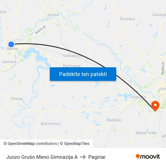 Juozo Grušo Meno Gimnazija A to Pagiriai map