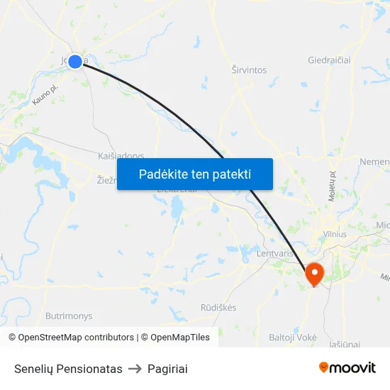 Senelių Pensionatas to Pagiriai map