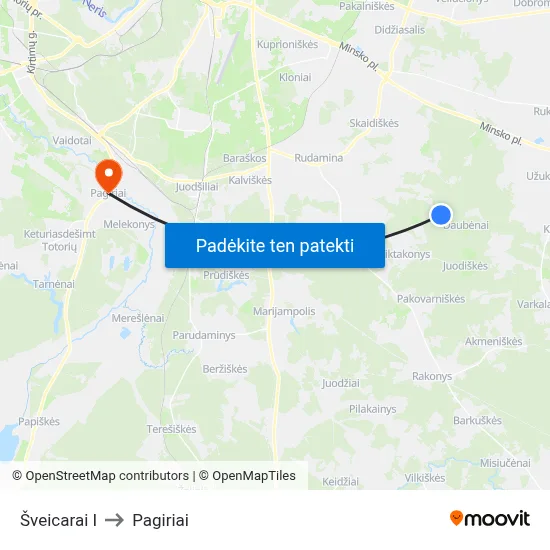 Šveicarai I to Pagiriai map