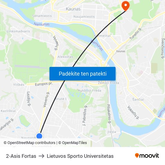 2-Asis Fortas to Lietuvos Sporto Universitetas map