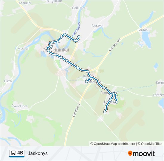 Автобус 4B: карта маршрута