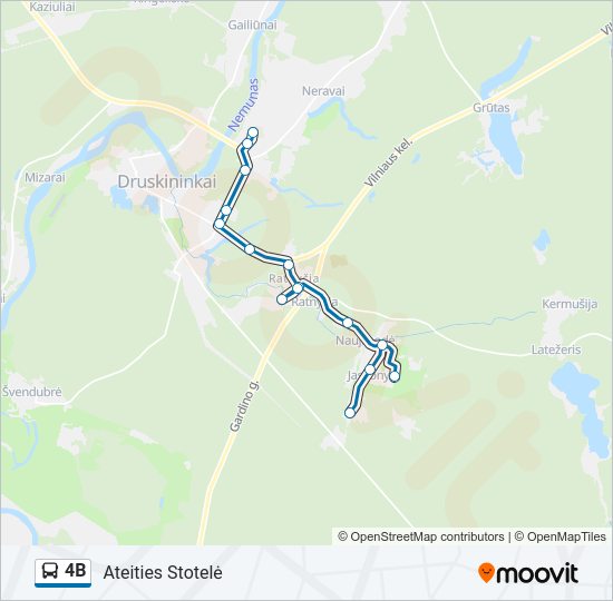 Автобус 4B: карта маршрута