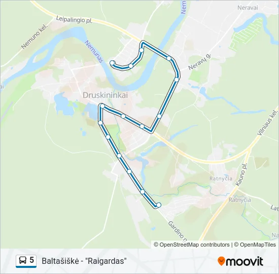 5 Bus Line Map