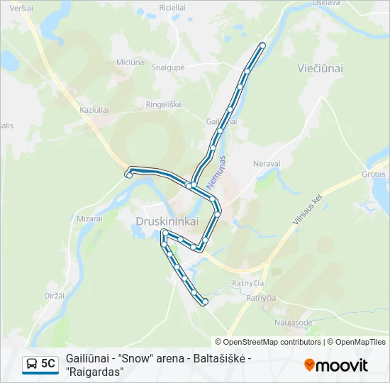 5C Bus Line Map