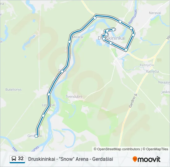 32 Bus Line Map